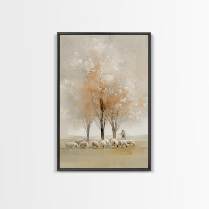 Blossom Field Grace, Framed Canvas Print, Christian Wall Art, Christian Art Canvas, Subtle Christian Art, Jesus Painting, Christian Decor F