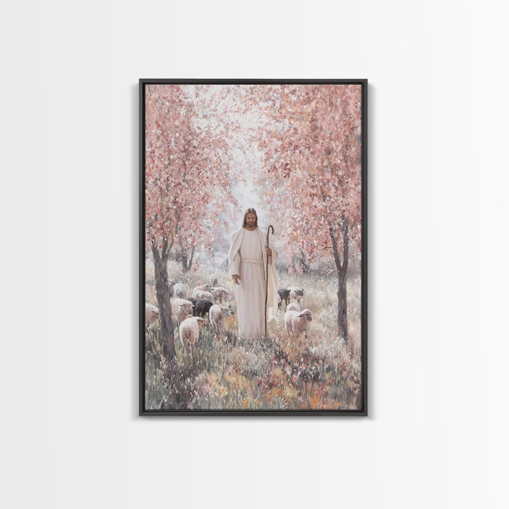 Garden Of Mercy, Framed Canvas Print, Christian Art Canvas, Christian Wall Art, Jesus Painting, Large Christian Painting, Christian Decor,
