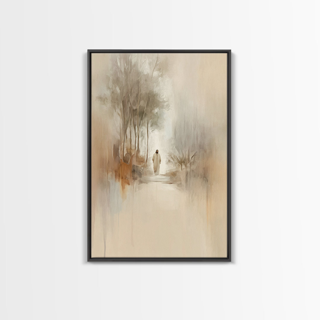Soft Path Grace, Framed Canvas Print, Christian Art Canvas, Christian Wall Art, Minimalist Christian Art, Subtle Christian Art, Jesus Paint