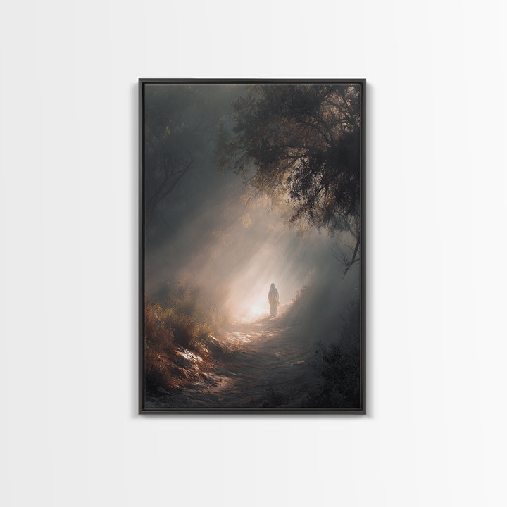 Garden Path Hope, Framed Canvas Print, Christian Art Canvas, Christian Wall Art, Modern Christian Art, Jesus Painting, Christian Art Gift,