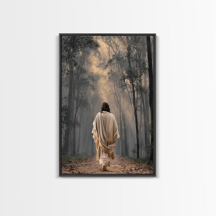Light Of The Way – Framed Canvas Print – Christian Wall Art – Jesus Painting – Christian Art Canvas – Moody Christian Art – Christian Gift