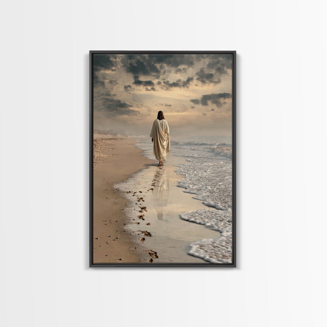 Morning Renewal – Framed Canvas Print – Jesus Painting – Christian Art – Christian Wall Art – Modern Christian Art – Christian Decor