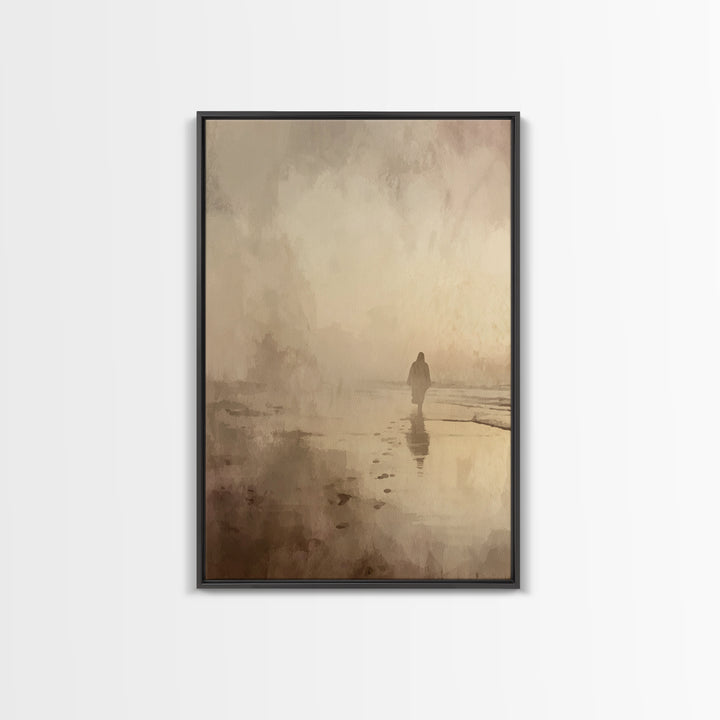 Deserted Grace Walk - Framed Canvas Print - Christian Art Print - Jesus Painting - Christian Wall Art - Moody Christian Art - Christian Hom