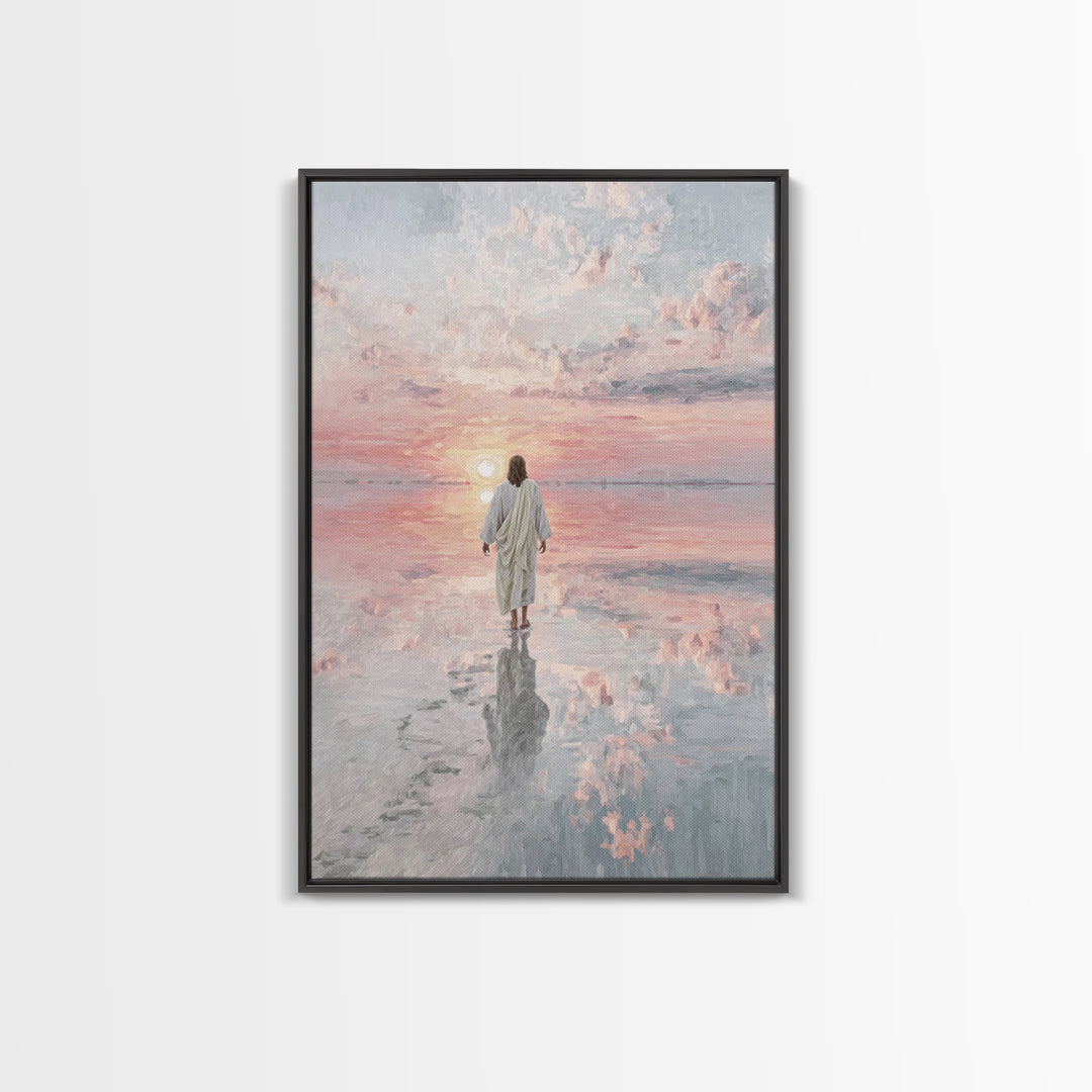 Eternal Quiet Steps - Framed Canvas Print - Large Christian Art - Christian Wall Art - Jesus Painting - Christian Art Canvas - Christian Ch