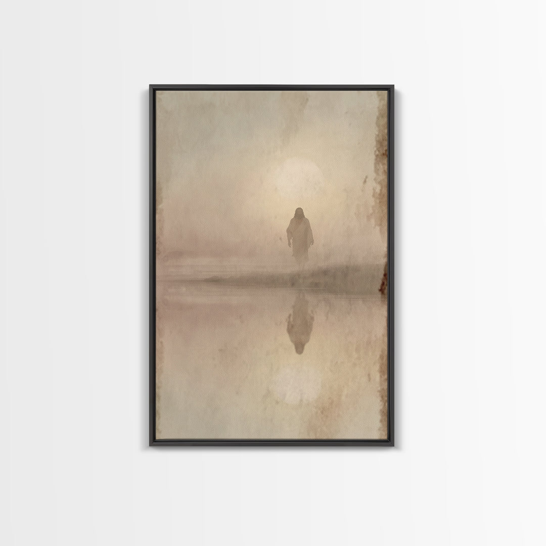 Dawn Of Holy Stillness - Framed Canvas Print - Christian Wall Art - Jesus Painting - Christian Art Print - Subtle Christian Art - Christian