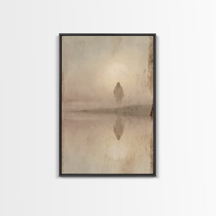 Dawn Of Holy Stillness - Framed Canvas Print - Christian Wall Art - Jesus Painting - Christian Art Print - Subtle Christian Art - Christian