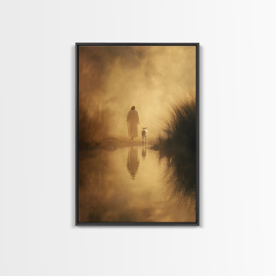Shoreline Of Hope – Framed Canvas Print – Jesus Canvas Art – Christian Wall Art – Modern Christian Art – Christian Decoration – Christmas A