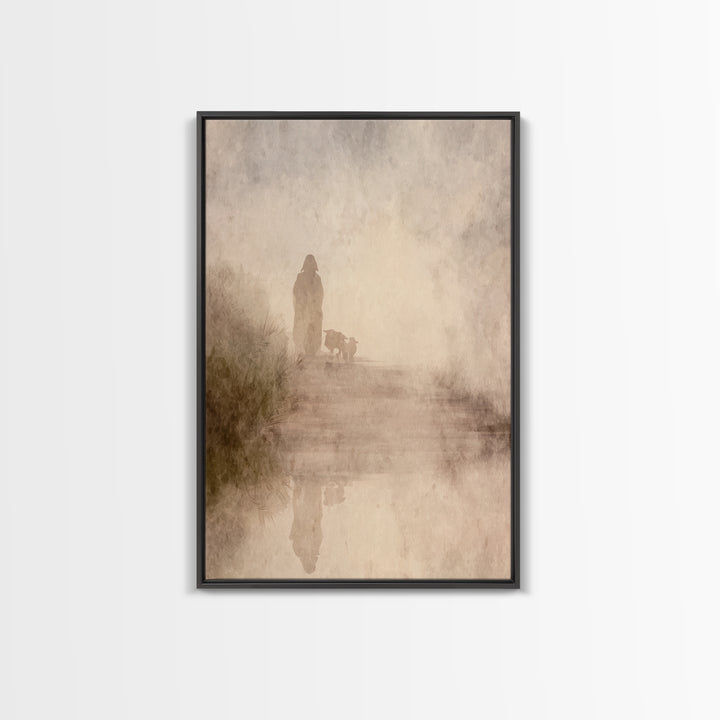 Light Of The Way – Framed Canvas Print – Christian Wall Art – Jesus Painting – Modern Christian Art – Christmas Canvas Wall Art – Christian
