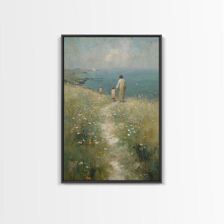 Morning Path Of Hope – Framed Canvas Print – Christian Wall Art – Jesus Painting – Christian Art Canvas – Christian Gift – Modern Christian