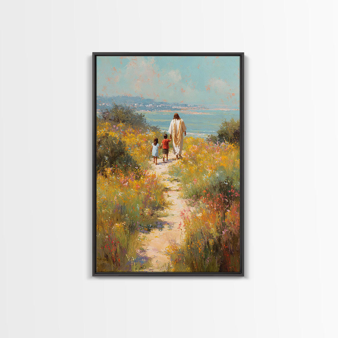 Blossoms Of Guidance, Framed Canvas Print, Christian Wall Art, Jesus Canvas Art, Christian Art Print, Large Christian Painting, Christian G