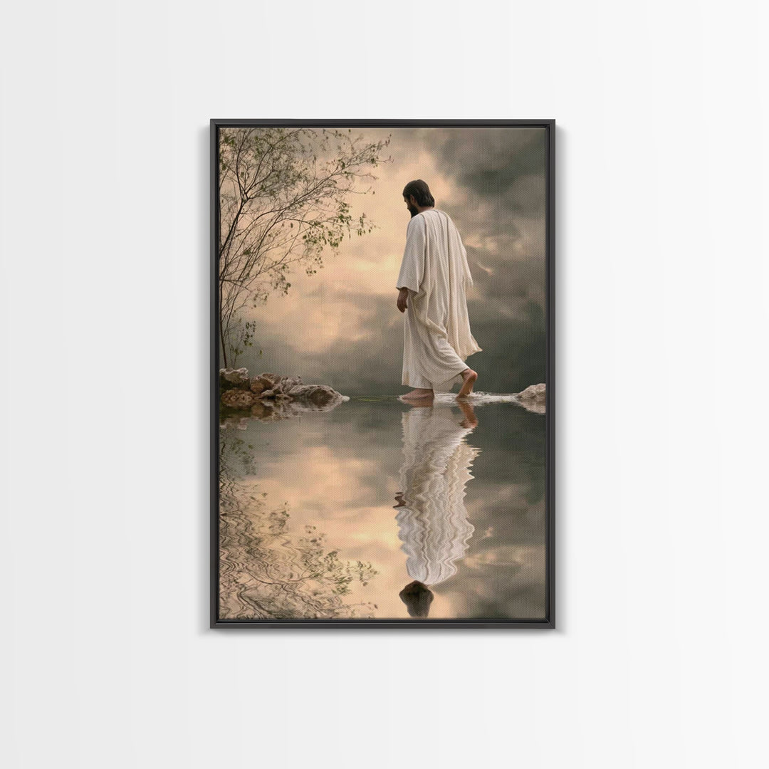 Sacred Steps Dawn – Framed Canvas Print – Christian Wall Art – Jesus Painting – Modern Christian Art – Christian Art Canvas – Christian Gif