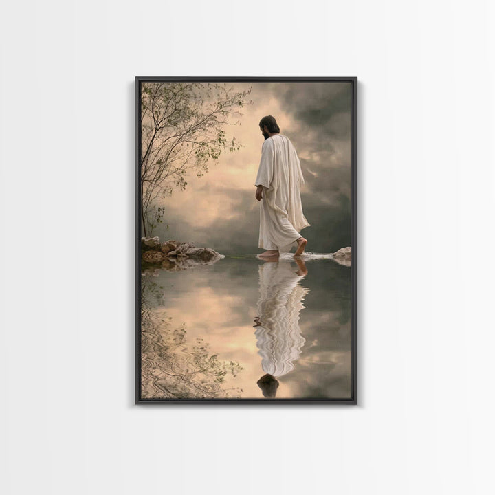 Sacred Steps Dawn – Framed Canvas Print – Christian Wall Art – Jesus Painting – Modern Christian Art – Christian Art Canvas – Christian Gif