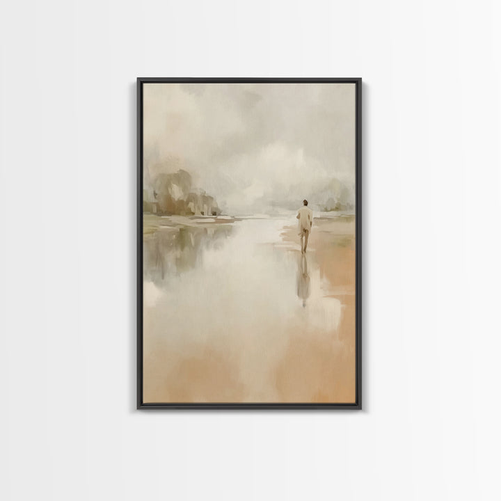 Shore Of Light - Framed Canvas Print - Christian Art Canvas - Christian Wall Art - Jesus Painting - Modern Christian Art
