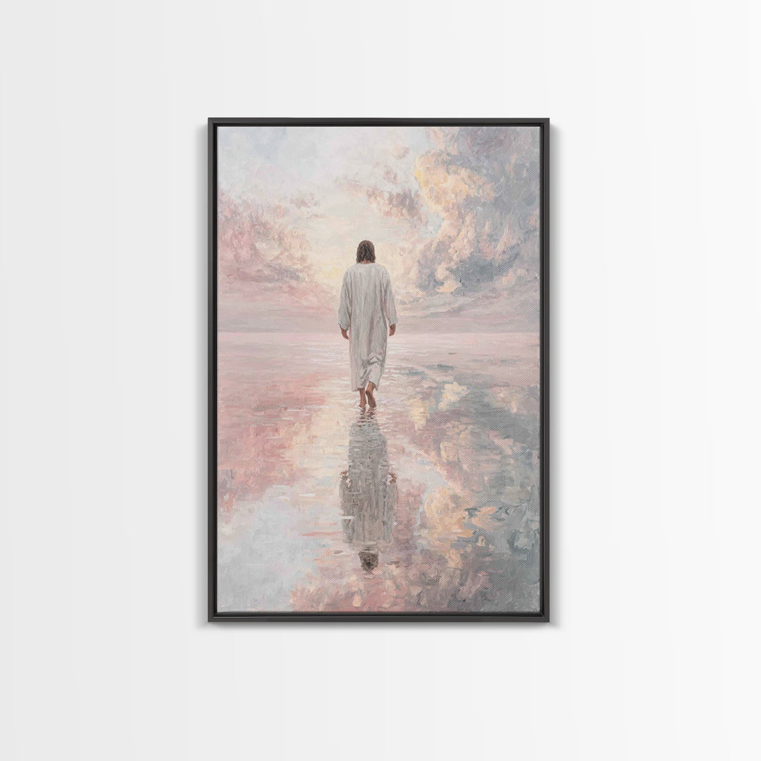 Gentle Horizon | Framed Canvas Print | Christian Art Canvas | Christian Wall Art | Jesus Painting | Subtle Christian Art