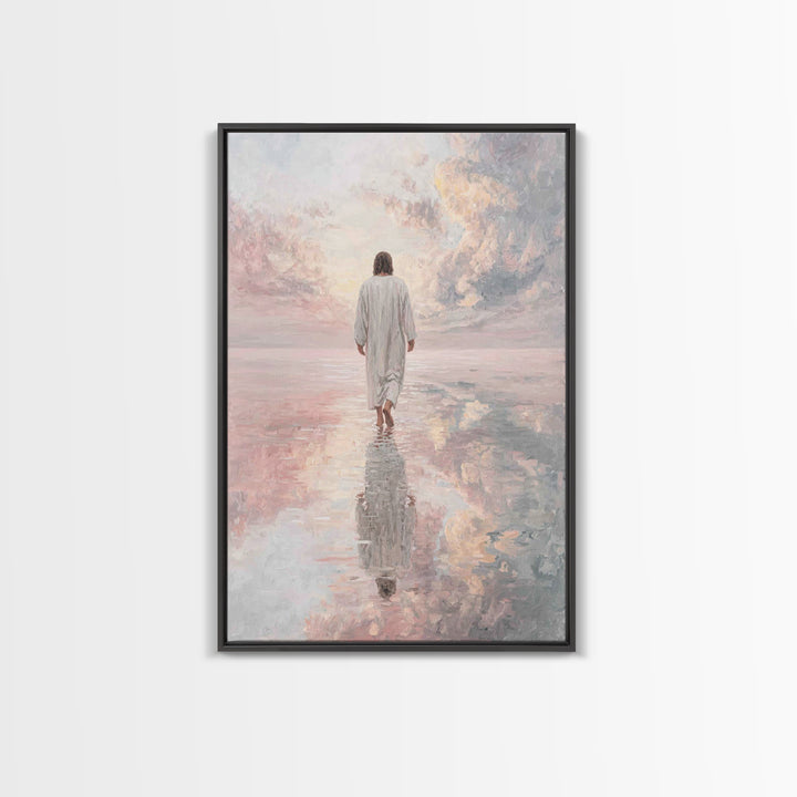 Gentle Horizon | Framed Canvas Print | Christian Art Canvas | Christian Wall Art | Jesus Painting | Subtle Christian Art