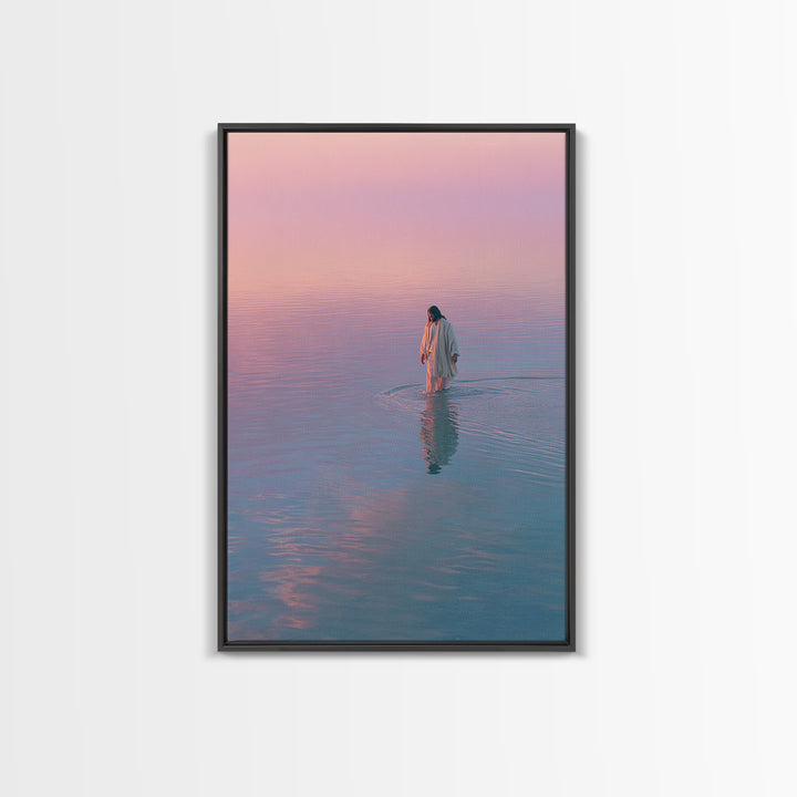 Rosewater Peace , Framed Canvas Print, Christian Art Canvas, Jesus Painting, Modern Christian Art, Christian Wall Art