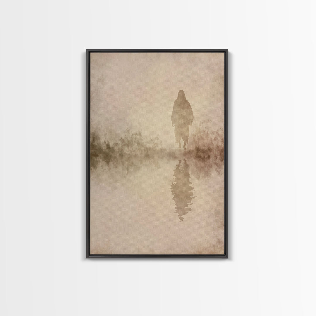 Silent Messiah , Framed Canvas Print, Christian Wall Art, Christian Art Canvas, Jesus Painting, Vintage Christian Art