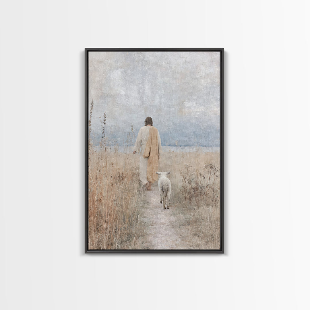 Shepherd’s Walk | Framed Canvas Print | Christian Art Canvas | Christian Wall Art | Christian Painting | Christian Gift Ideas