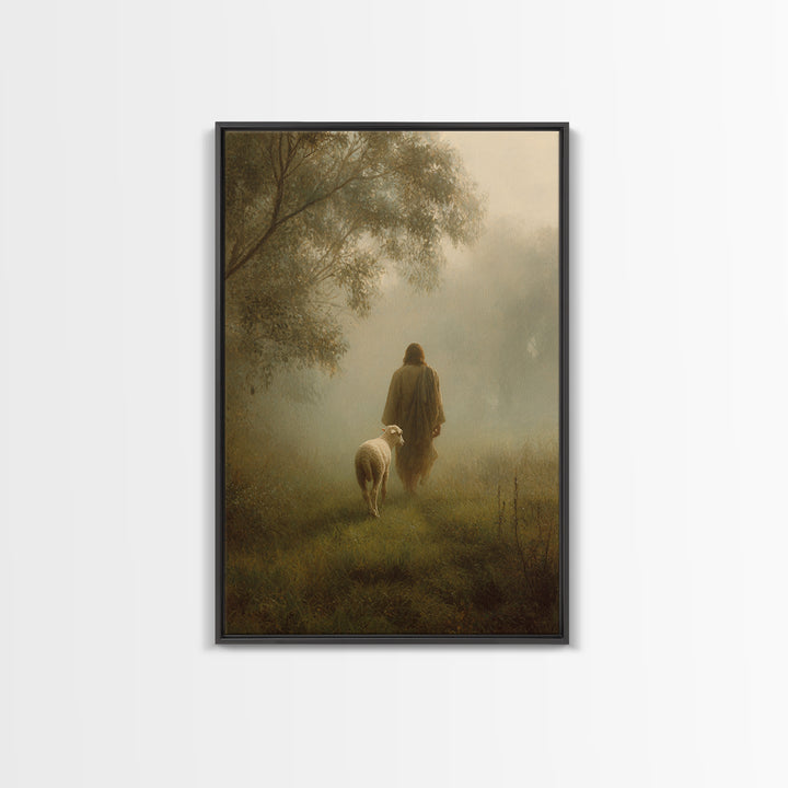 Still Pastures - Framed Canvas Print - Christian Wall Art - Christian Art Canvas - Christian Painting - Christian Decor
