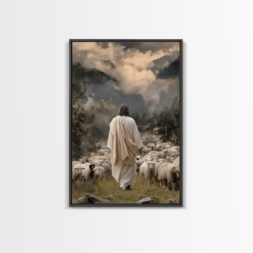 Valley Of Hope – Framed Canvas Print – Christian Wall Art – Jesus Painting – Christian Christmas Art – Christian Art Canvas – Pastoral Scen