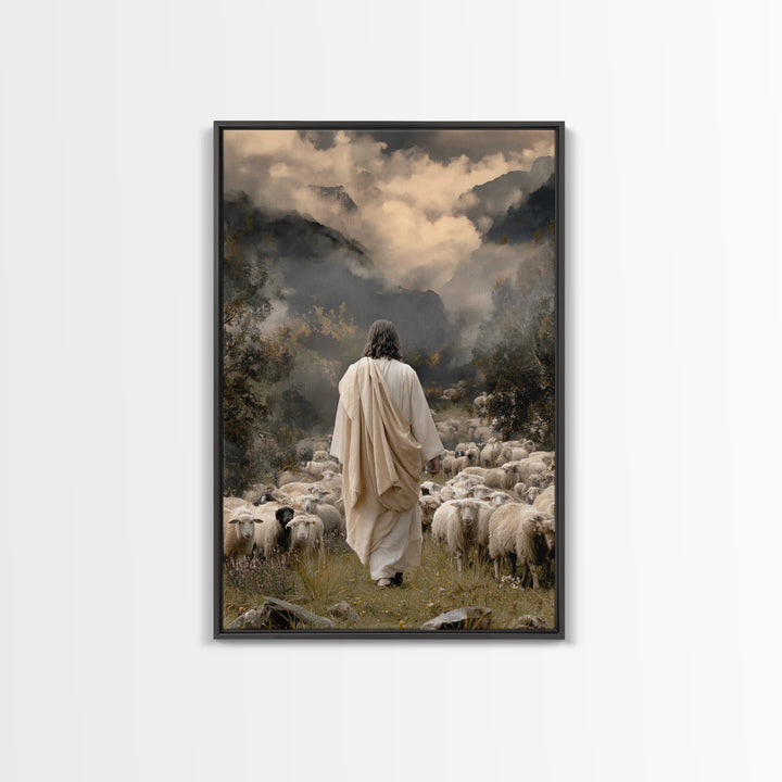 Valley Of Hope – Framed Canvas Print – Christian Wall Art – Jesus Painting – Christian Christmas Art – Christian Art Canvas – Pastoral Scen