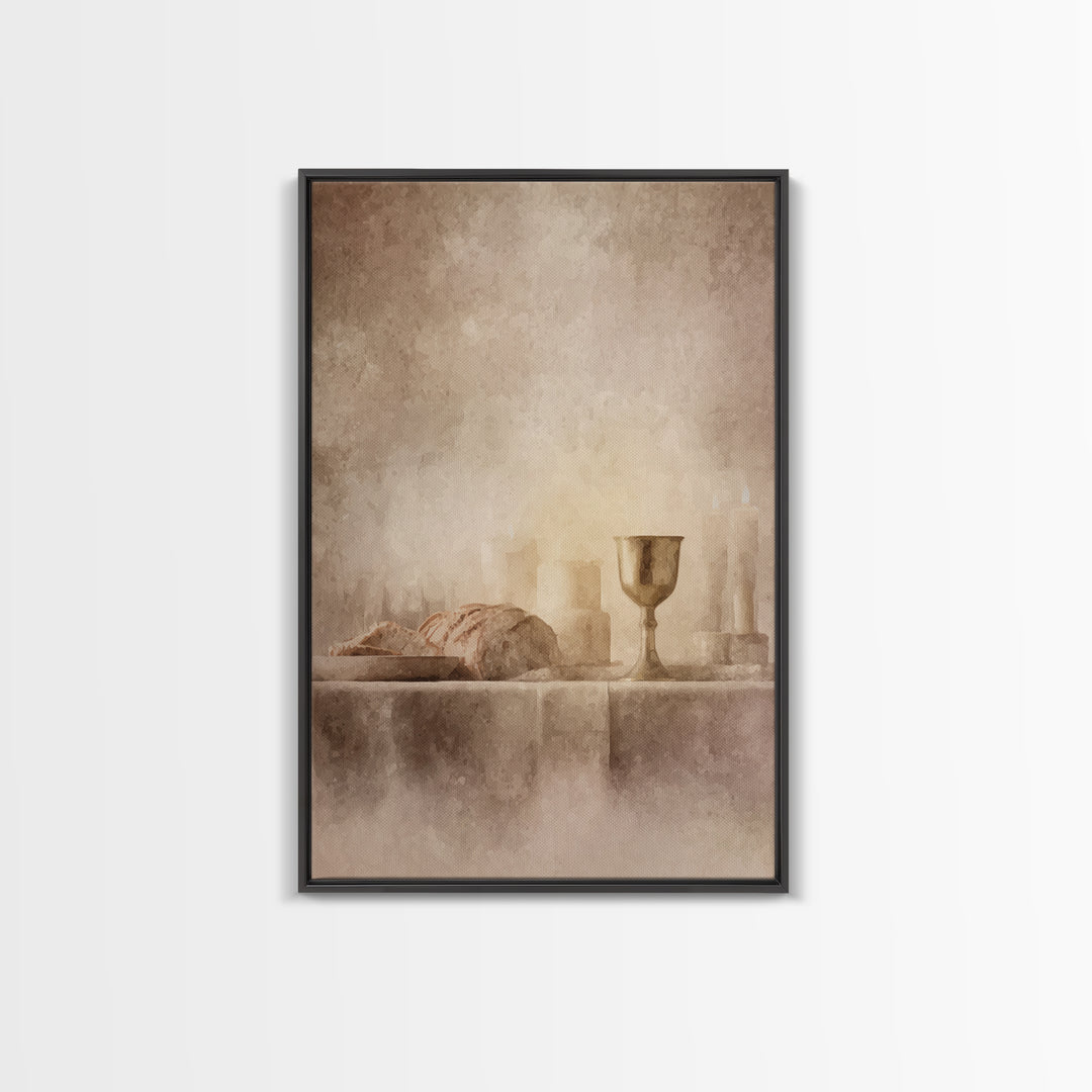 Chalice Of Peace – Framed Canvas Print – Christian Art Canvas – Christian Wall Art – Minimalist Christian Art – Christian Decoration