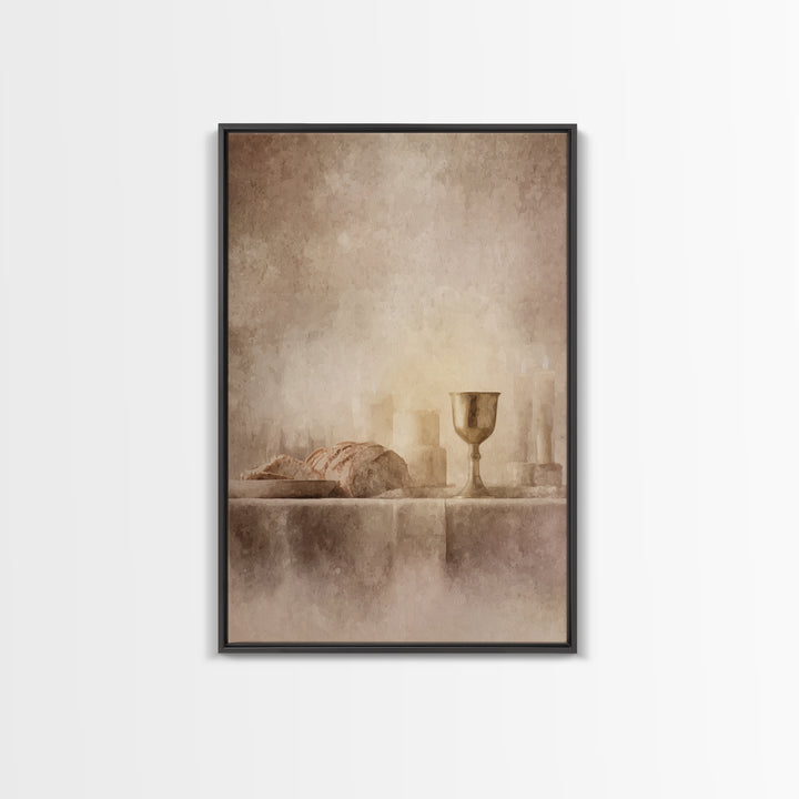 Chalice Of Peace – Framed Canvas Print – Christian Art Canvas – Christian Wall Art – Minimalist Christian Art – Christian Decoration