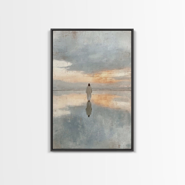 Morning Of Peace | Framed Canvas Print | Jesus Art Print | Christian Wall Art | Modern Christian Art | Unique Christian Art | Christian Dec