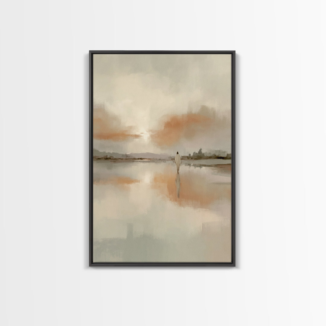 Walk Of Faith, Framed Canvas Print, Jesus Wall Art, Christian Canvas Art, Christian Art Print, Subtle Christian Art, Christian Christmas De