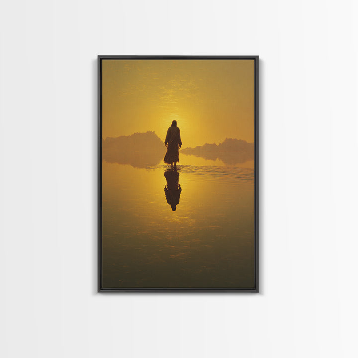 Golden Promise, Framed Canvas Print, Christian Art Canvas, Jesus Painting, Large Christian Art, Christian Wall Art, Christian Christmas Art