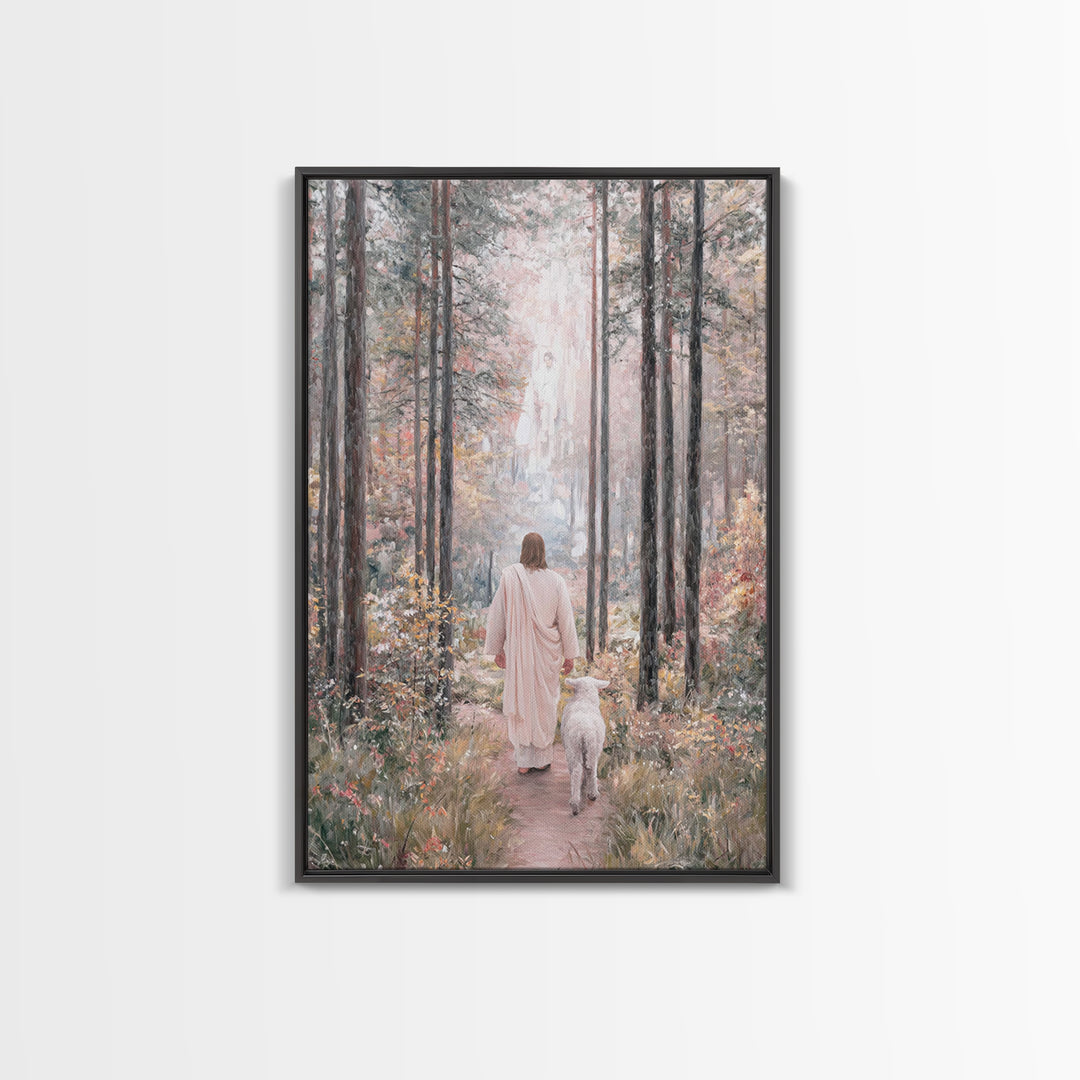 Forest Of Grace, Framed Canvas Print, Christian Wall Art, Christian Art Canvas, Jesus Painting, Subtle Christian Paintings, Christian Gift