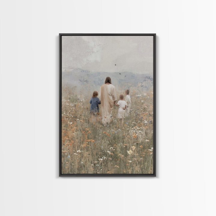 Fields Of Promise, Framed Canvas Print, Christian Wall Art, Christian Art Canvas, Jesus Painting, Christian Gift Ideas, Christian Christmas