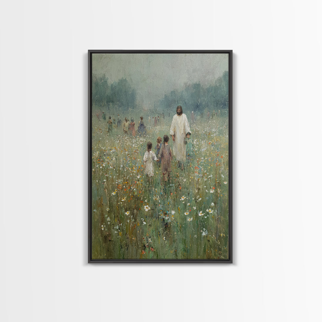 Quiet Blooming Grace | Framed Canvas Print | Christian Art Canvas | Christian Wall Art | Jesus Painting | Christian Christmas Art | Christi
