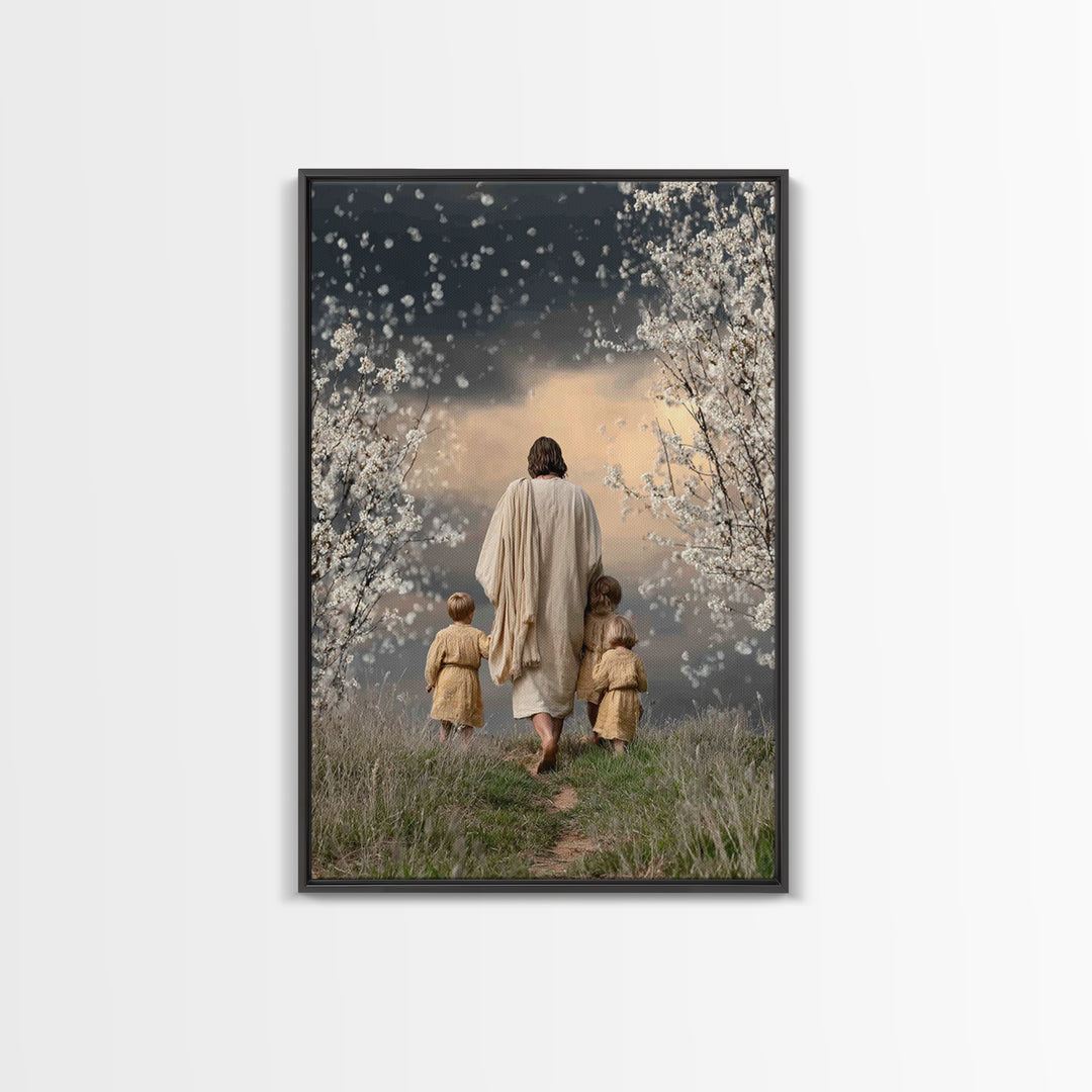 Blossom Sky Walk – Framed Canvas Print – Christian Wall Art – Christian Art Canvas – Jesus Painting – Christian Christmas Art – Christian D