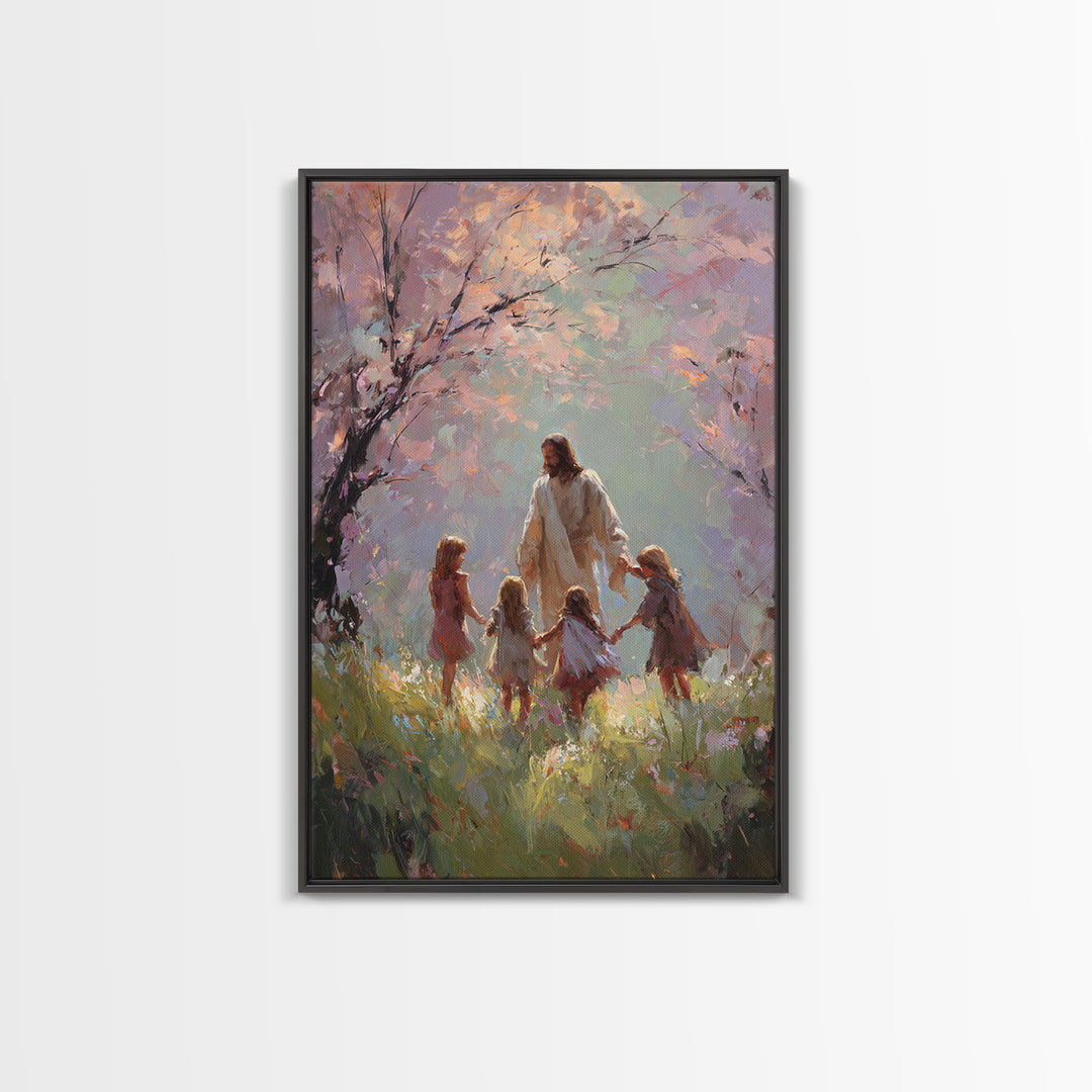 Circle Of Light – Framed Canvas Print – Christian Wall Art – Christian Art Canvas – Jesus Painting – Christian Art – Christian Gift Ideas