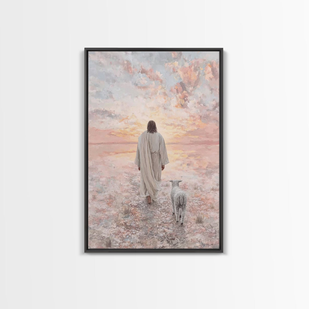 Desert Dawn Grace – Framed Canvas Print – Christian Art Canvas – Christian Art – Christian Wall Art – Jesus Painting – Christian Christmas