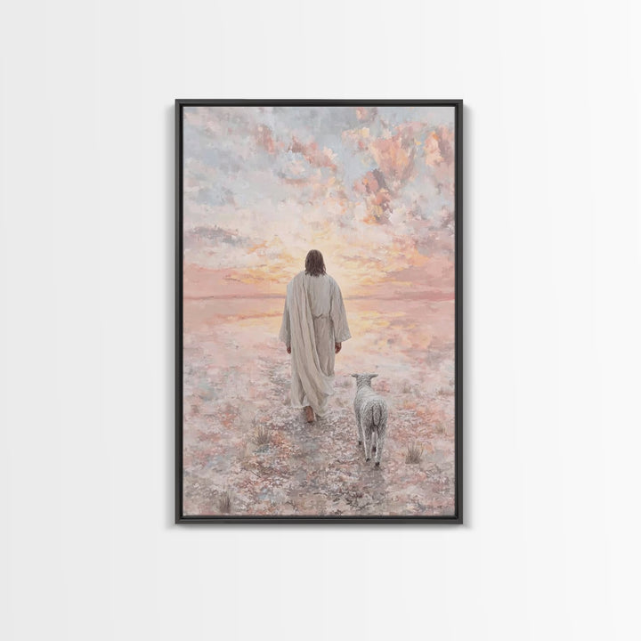Desert Dawn Grace – Framed Canvas Print – Christian Art Canvas – Christian Art – Christian Wall Art – Jesus Painting – Christian Christmas