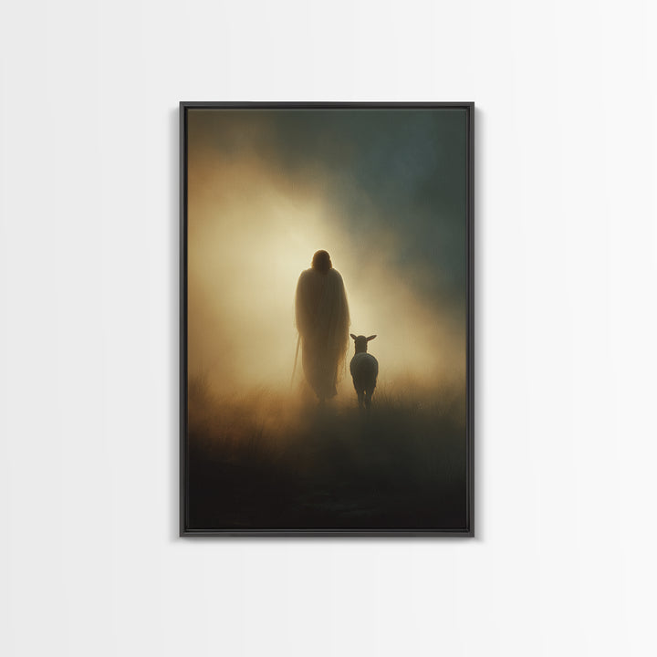 Heaven’s Lantern Glow, Framed Canvas Print, Christian Wall Art, Christian Art Canvas, Christian Art, Jesus Painting, Christian Christmas Ar