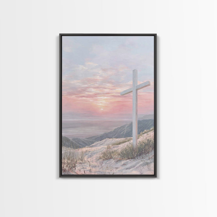 Dawn Of Redemption – Framed Canvas Print – Christian Wall Art – Christian Art Canvas – Modern Christian Painting – Christian Gift Ideas