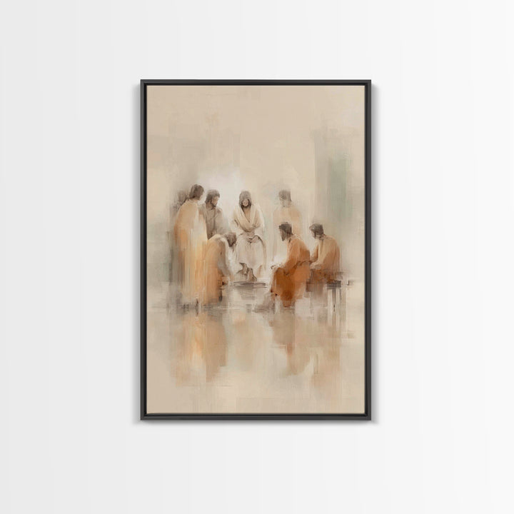 Circle Of Compassion, Framed Canvas Print, Christian Wall Art, Christian Art Canvas, Jesus Painting, Christian Decor, Modern Christian Art