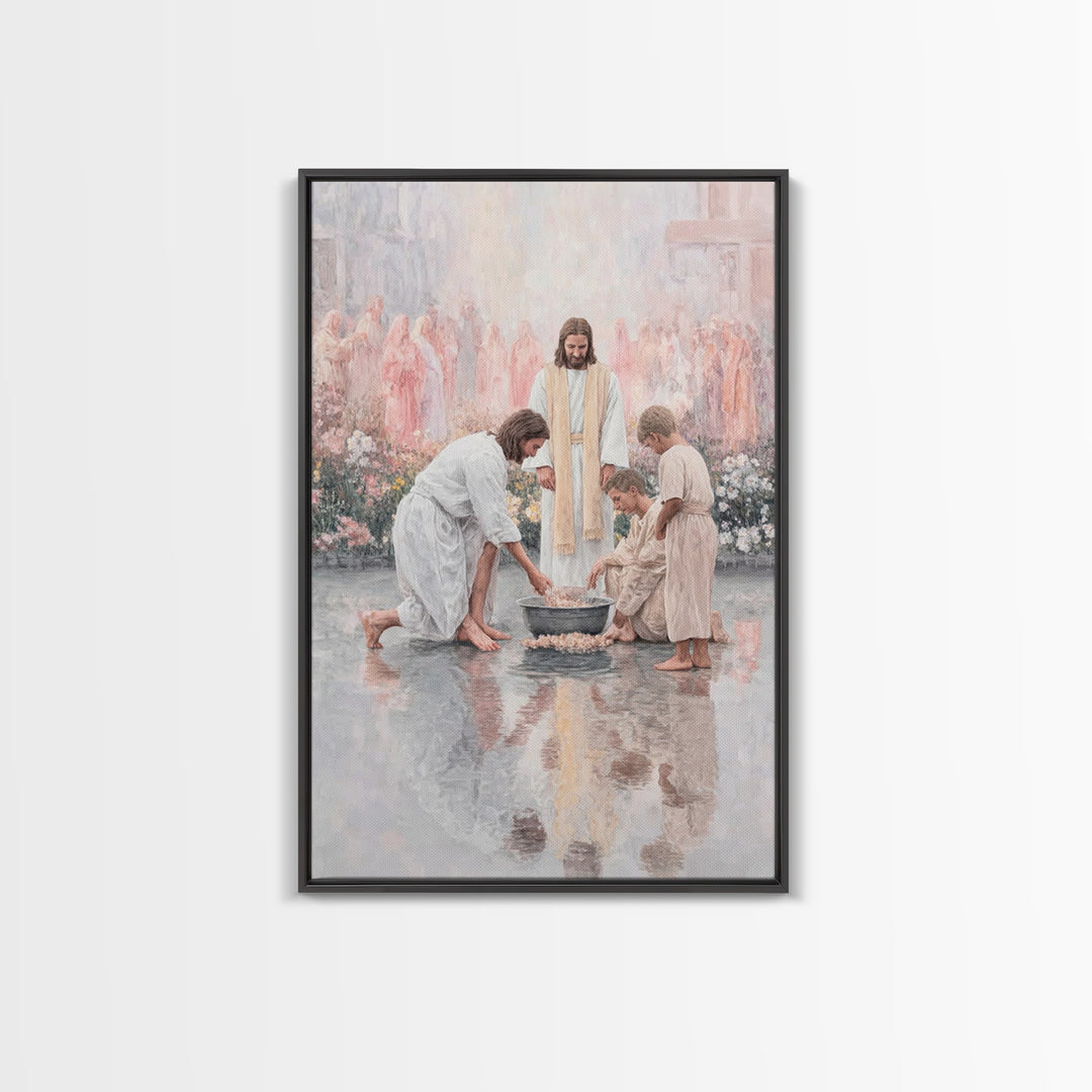 Gathered In Peace – Framed Canvas Print – Christian Wall Art – Christian Art Canvas – Jesus Painting – Christian Gift – Vintage Christian A