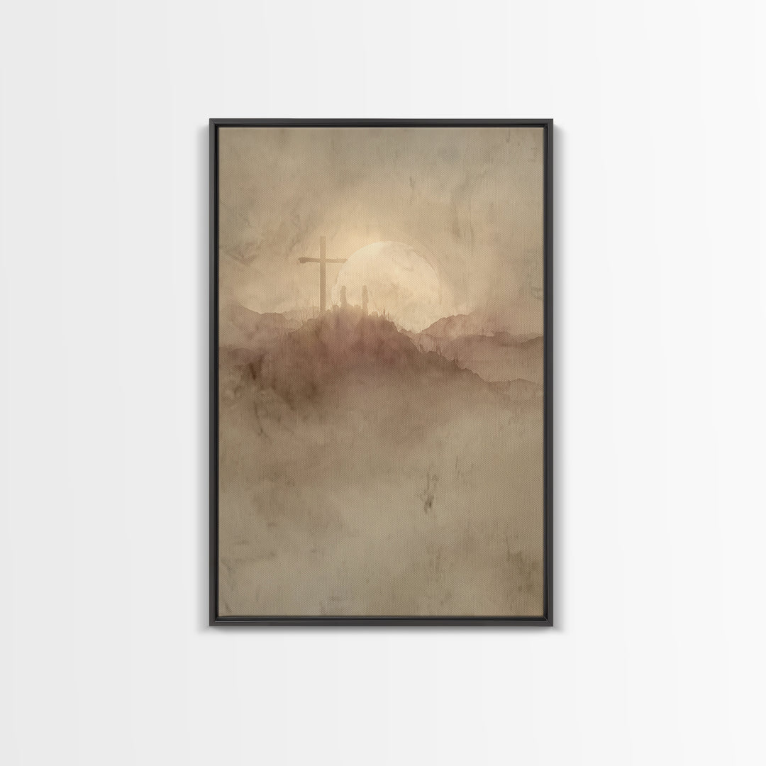 Hilltop Revelation | Framed Canvas Print | Christian Art Canvas | Christian Wall Art | Moody Christian Art | Christian Christmas Art