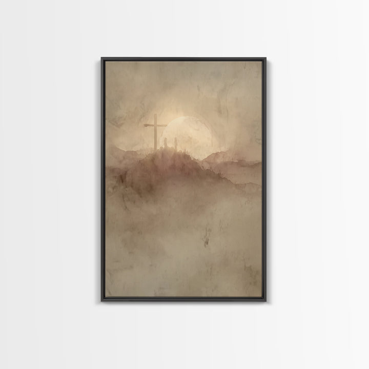 Hilltop Revelation | Framed Canvas Print | Christian Art Canvas | Christian Wall Art | Moody Christian Art | Christian Christmas Art