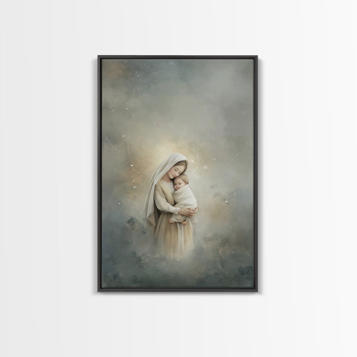 Light Of Bethlehem - Framed Canvas Print - Christian Art Canvas - Christian Wall Art - Jesus Painting - Christian Christmas Art - Christian