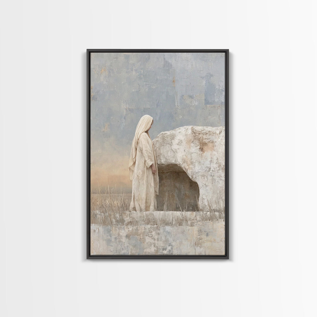Joyful Light - Framed Canvas Print - Christian Art Canvas - Christian Wall Art - Mary And Jesus Painting - Christian Decoration - Christian
