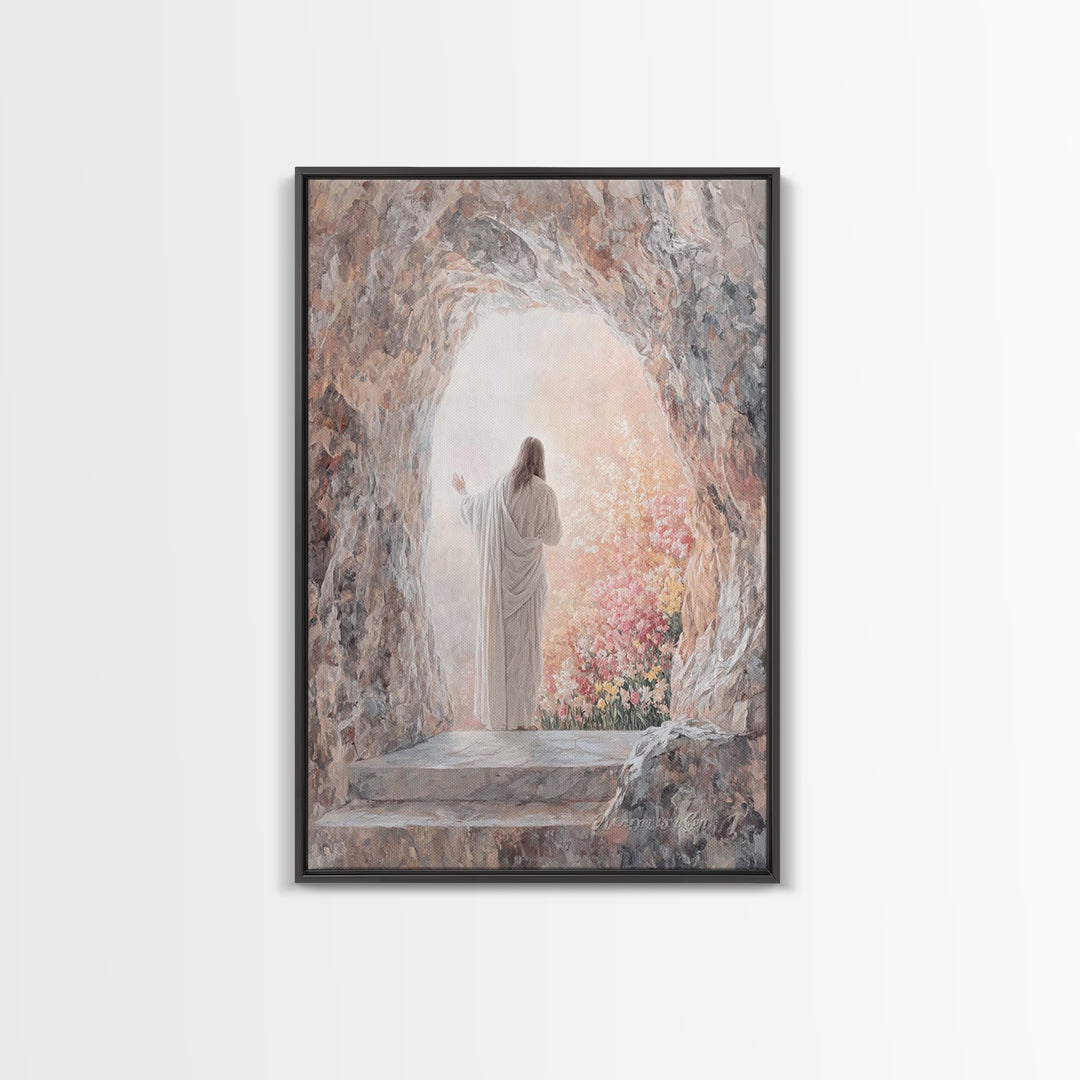 Risen Morning Light – Framed Canvas Print – Christian Wall Art – Jesus Painting – Christian Art Canvas – Christian Art – Christian Gift