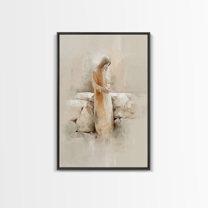 Garden Of Hope – Framed Canvas Print – Christian Art Canvas – Minimalist Christian Art – Christian Wall Art – Christian Painting – Christia