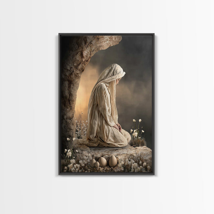 Sacred Vigil – Framed Canvas Print – Christian Wall Art – Christian Art Canvas – Christian Painting – Moody Christian Art – Christian Art G