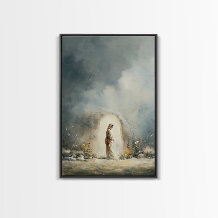 Tombside Dawn – Framed Canvas Print – Christian Art – Christian Art Canvas – Subtle Christian Art – Christian Wall Art – Christian Painting