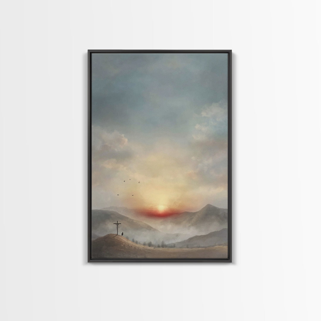 Resurrection Peace | Framed Canvas Print | Christian Art Canvas | Christian Wall Art | Modern Christian Art | Christian Gift